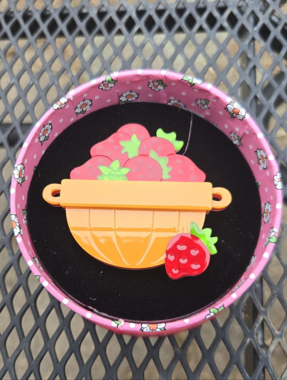 🍓Erstwilder~ Strawberry Harvest Brooch~ Bonus GWP~ Rare~ Strawberry Shortcake🍓
